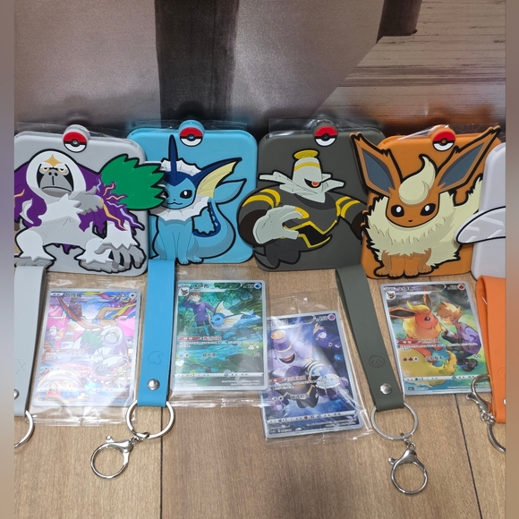 Pokemon Full Art Card Holder Set Chinese, Flareon, Vaporeon, Jolteon,  Dusknoir,